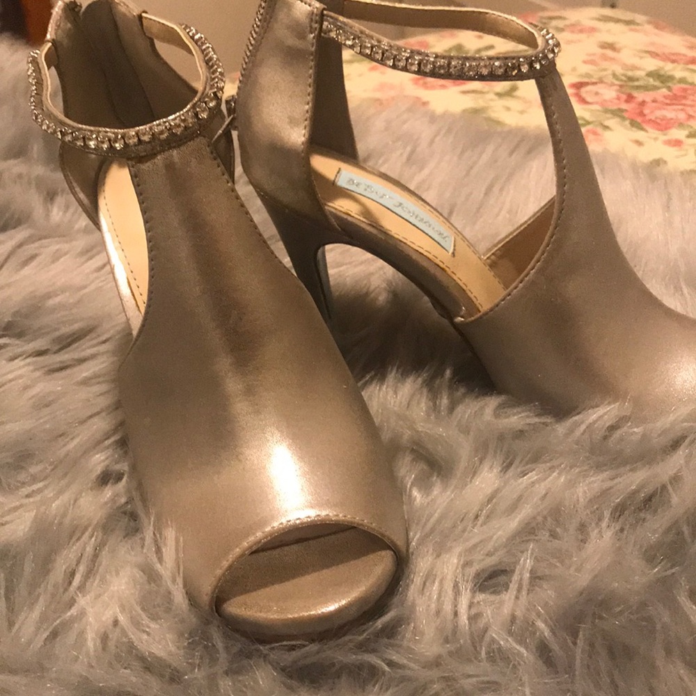 Betsey Johnson silver high heels